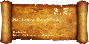 Melicska Renáta névjegykártya